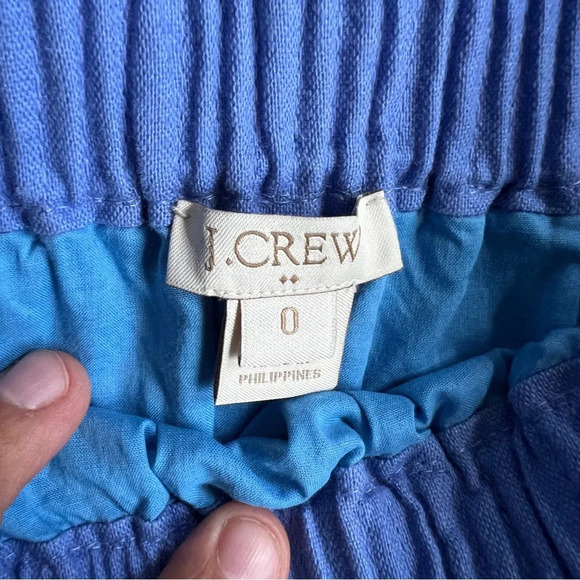 J. Crew Factory Pull-On Linen Cotton Blend Mini Skirt Blue Size 0 - Picture 6 of 7